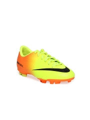 Nike Boys Florescent Yellow & Orange Mercurial Victory IV FG Sports Shoes