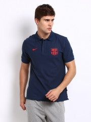 Nike Men Navy FCB Pique Polo T-shirt