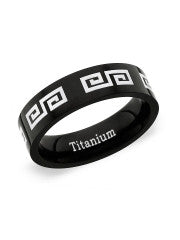Peora Men Black Maze Ring