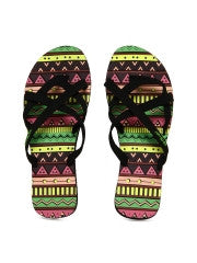 Sole Threads Women Black Printed Flip Flops