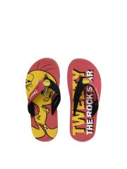 Tweety Girls Black & Pink Rockstar Flip Flops