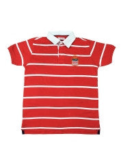 U.S. Polo Assn. Kids Boys Red & White Striped Polo T-shirt