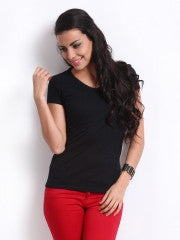 United Colors Of Benetton Women Black T-shirt